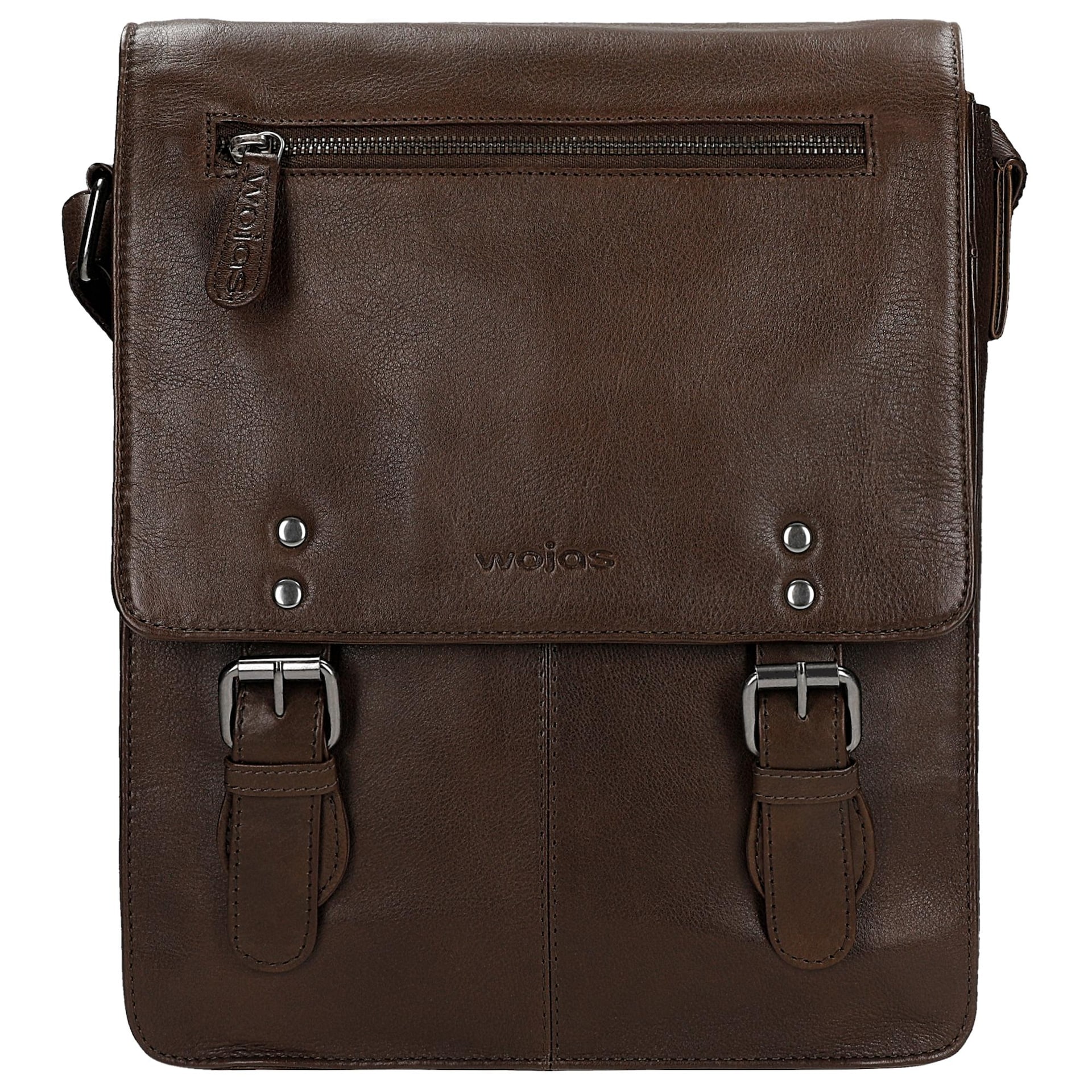 Hnědá kožená taška přes rameno