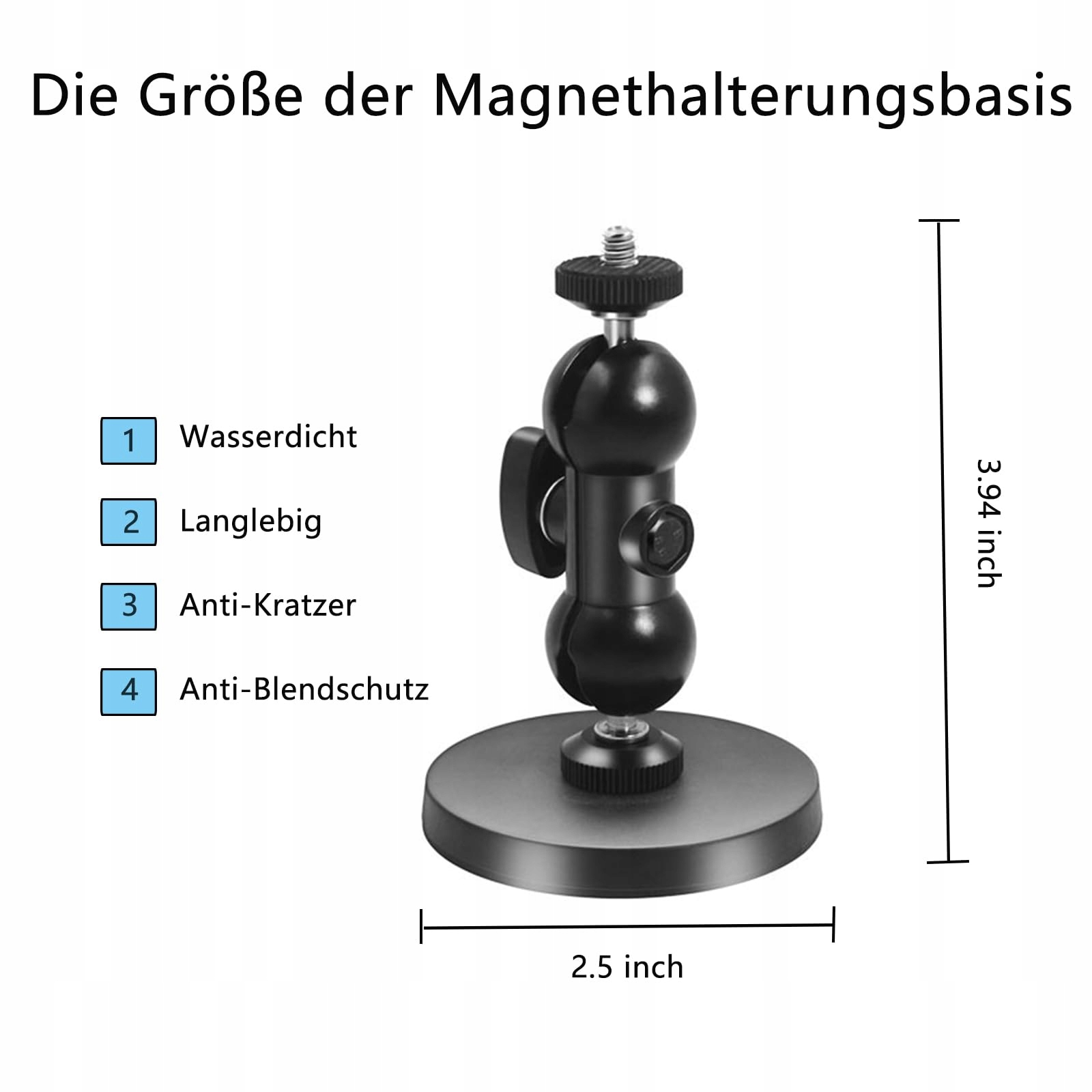 MAGNETYCZNY UCHWYT KAMERY Z 1/4 GWINTEM 360 STOPNI DO GOPRO DJI INSTA360 — miniatura 3