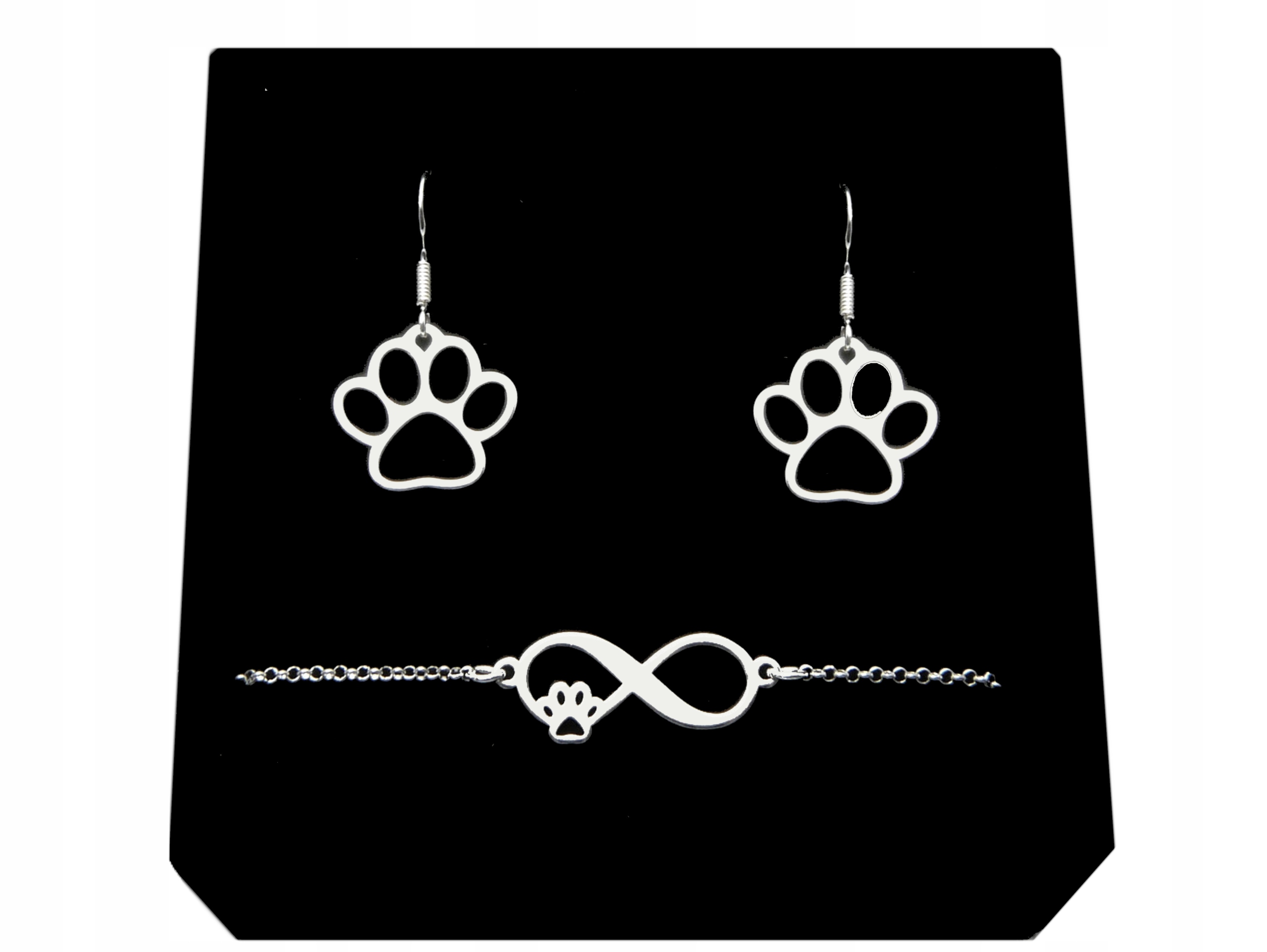 

Srebrny Komplet Łapa Psa Pies Piesek srebro 925