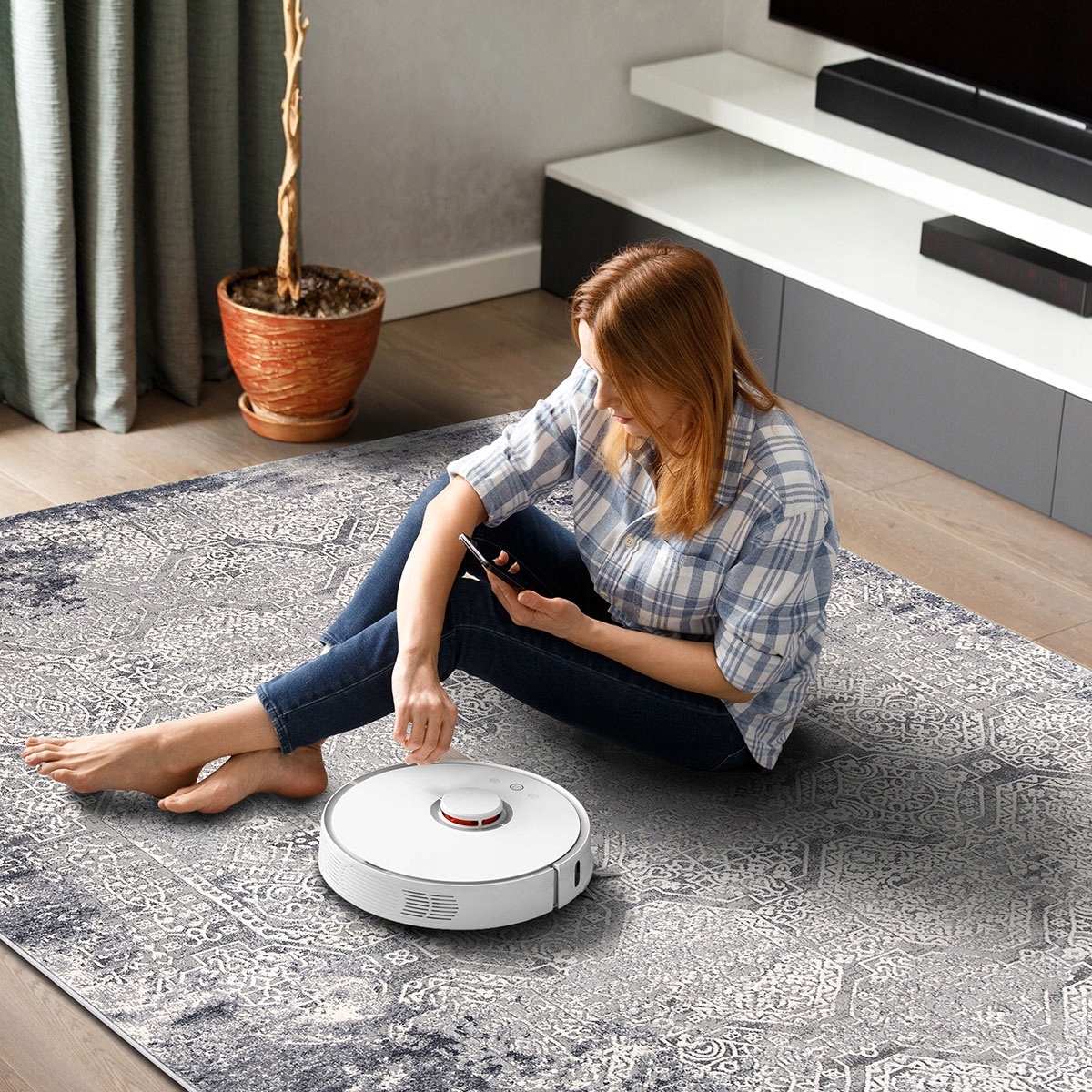 MODNY DYWAN KREMOWY SZARY VALENCIA NOWOCZESNY MIĘKKI DO SALONU 140x200 Kształt Prostokąt