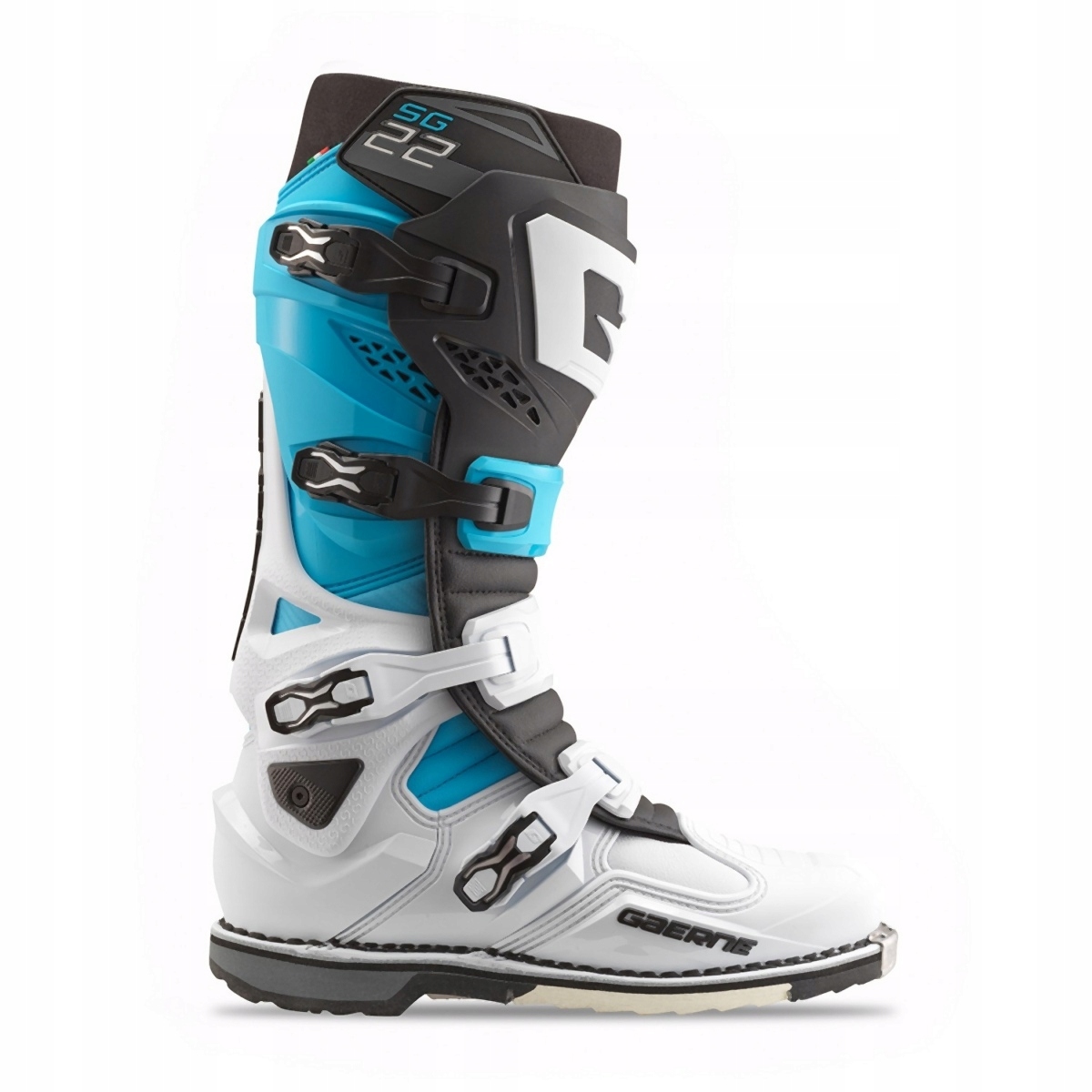 Gaerne Cross/enduro topánky Model SG-22 Limited Edition bielo/čierno/modrá farba