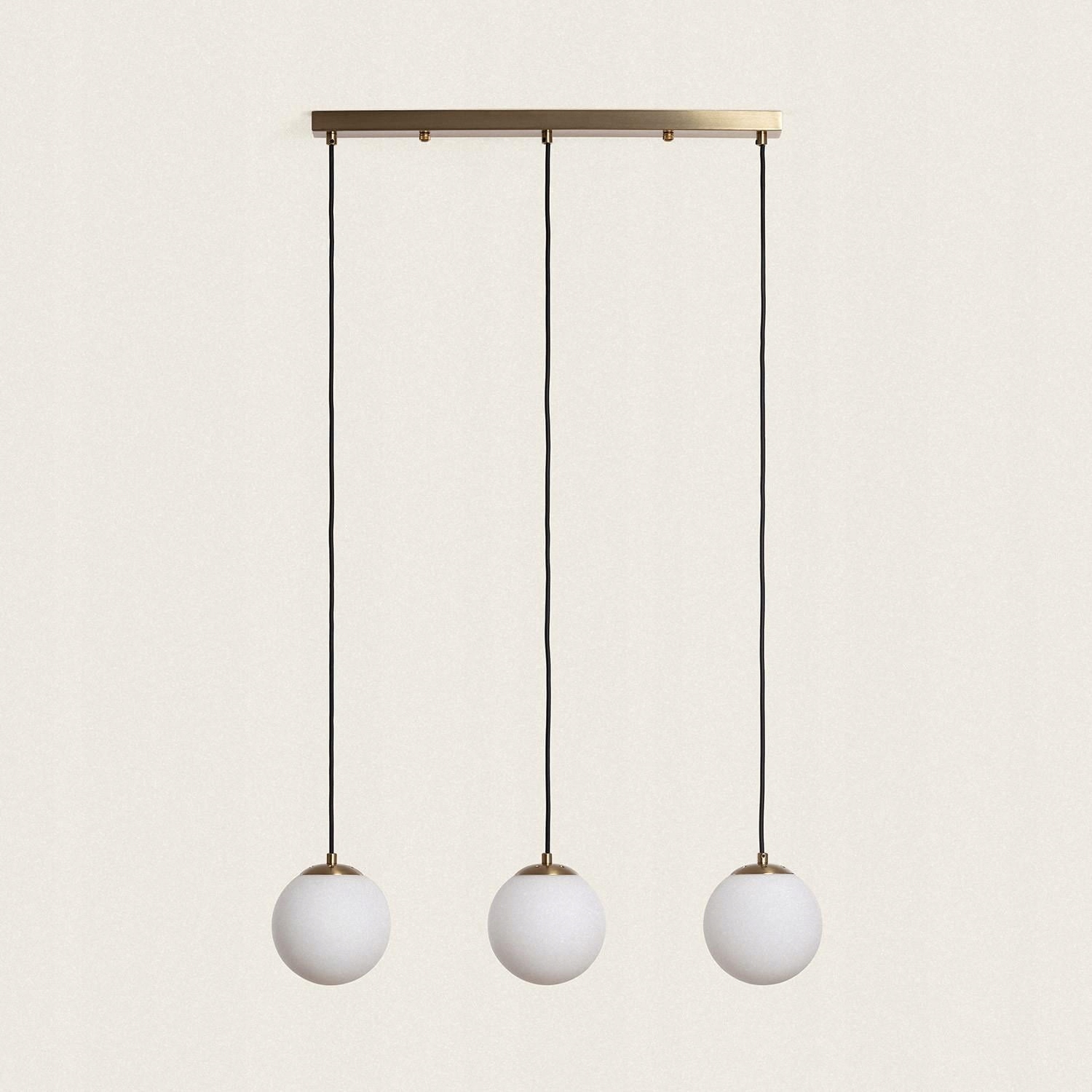 Závěsná lampa z kovu a skla Moonlight Brass 3-bodová