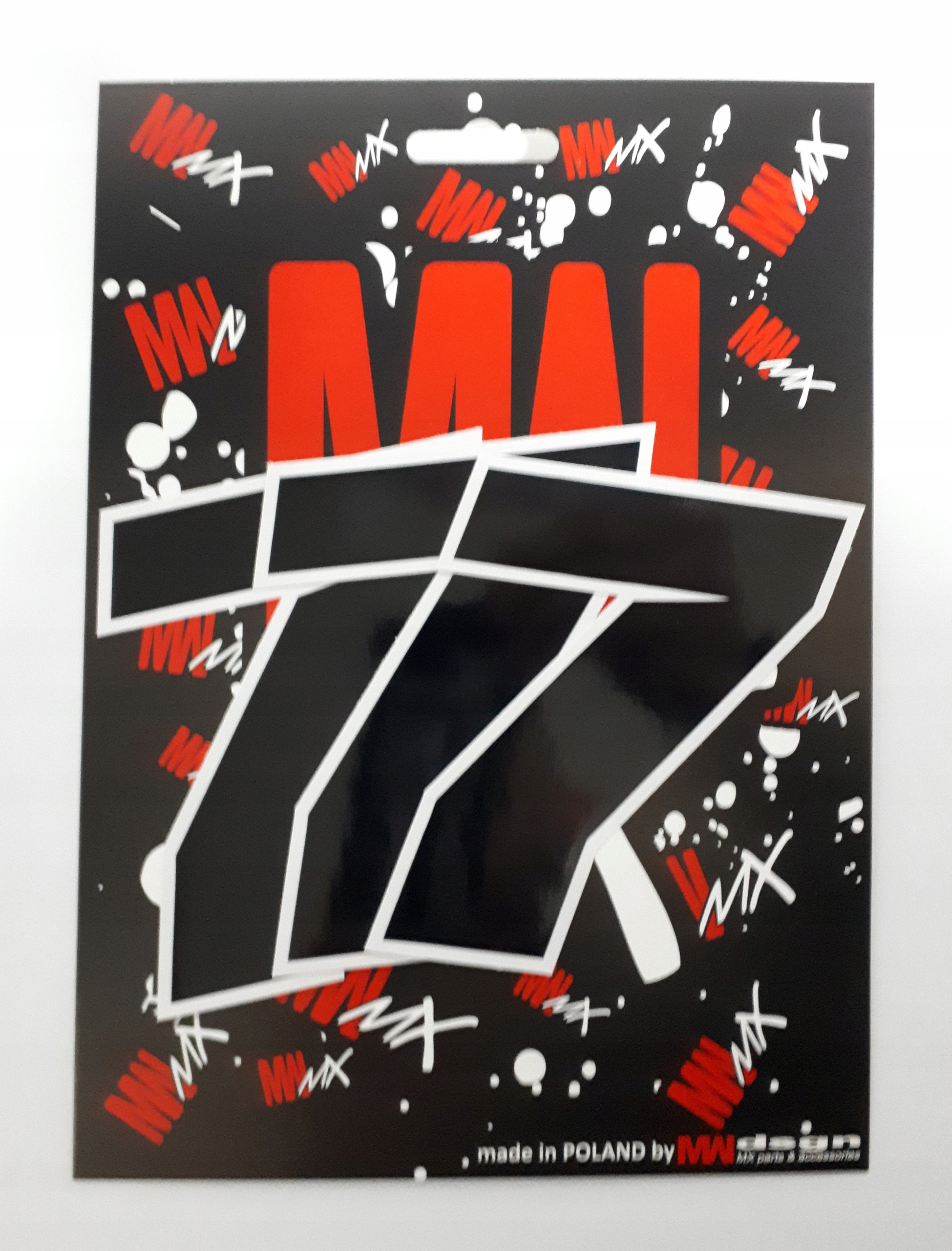 NUMER STARTOWY NAKLEJKA NR 7 130mm CZARNE 3SZT.