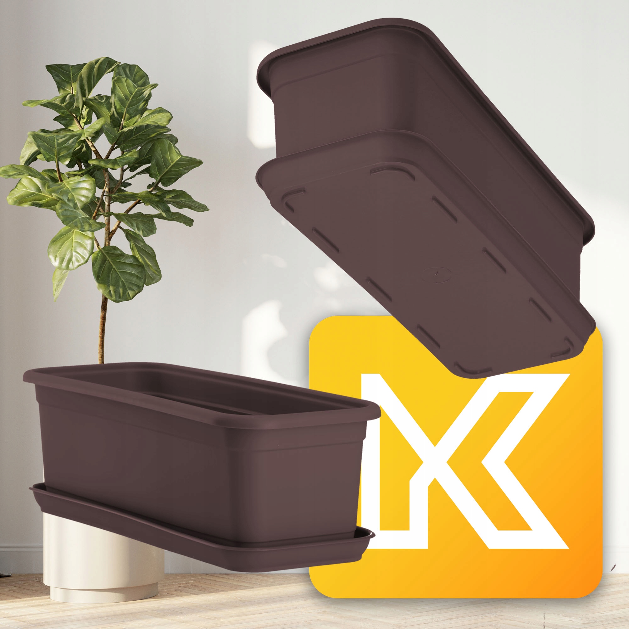 SKRZYNKA BALKONOWA DONICZKA 40cm + PODSTAWKA Długość maksymalna 39.5 cm