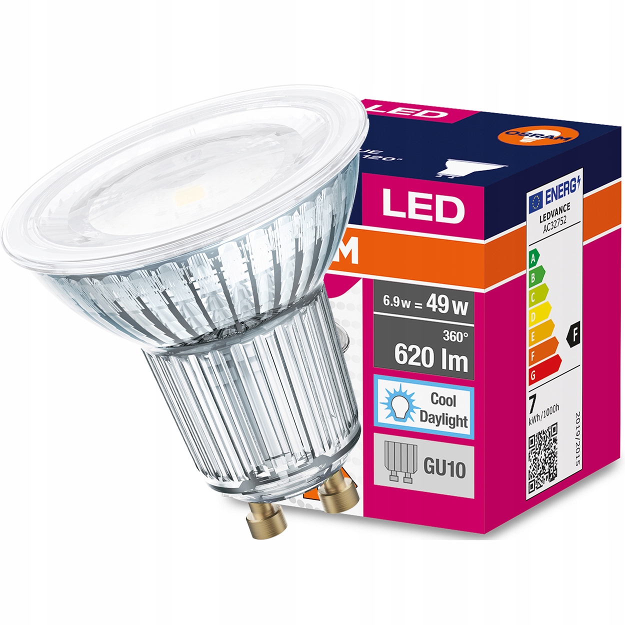 

Żarówka Led GU10 6,9W 49W 620lm 6500K 120st Osram