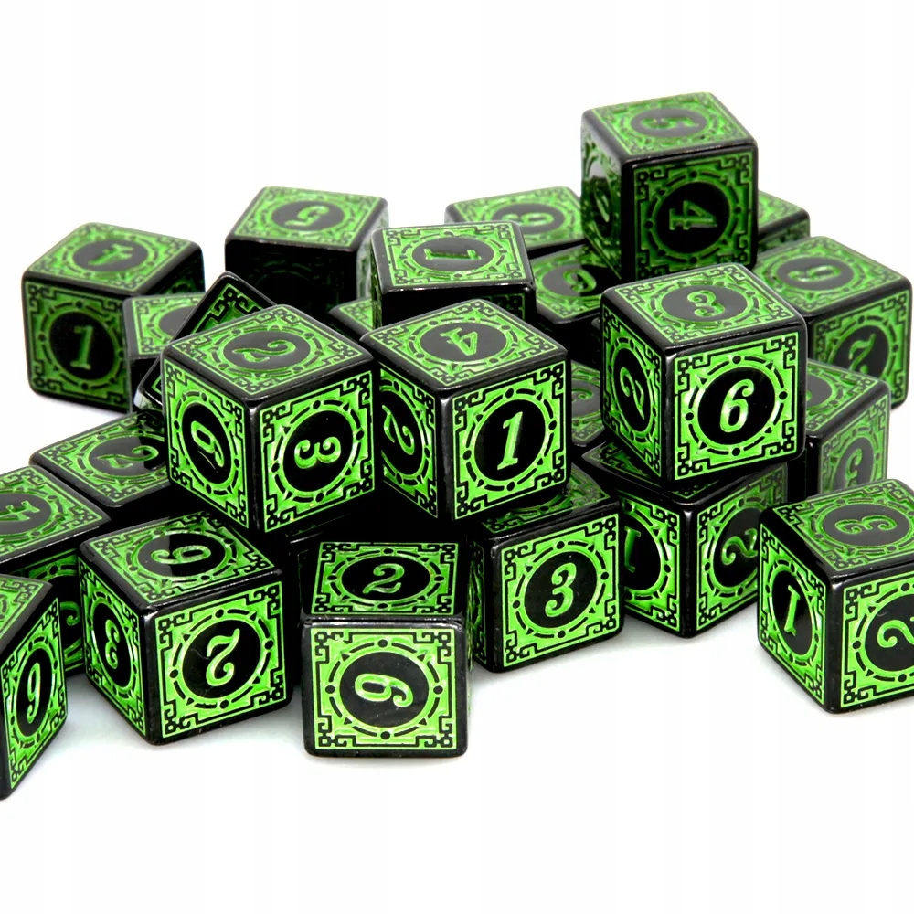 ZESTAW 25 KOSTEK K6 RPG KOŚĆ SZEŚCIOŚCIENNA ŚWIĄTYNIA ZIEMI 1,6 CM Producent RGFK