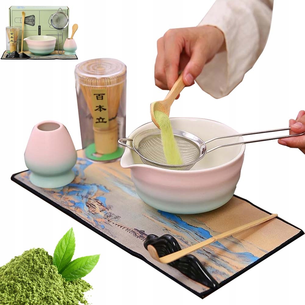 Zestaw Prezentowy Do Herbaty Komplet Do Matchi Miska Cierń Łyżka Siekacz