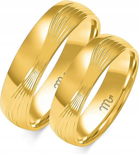 Zlatý svatba prsten 14K 585 velikost 20, 21, 22 s gravírováním pro muže a ženy