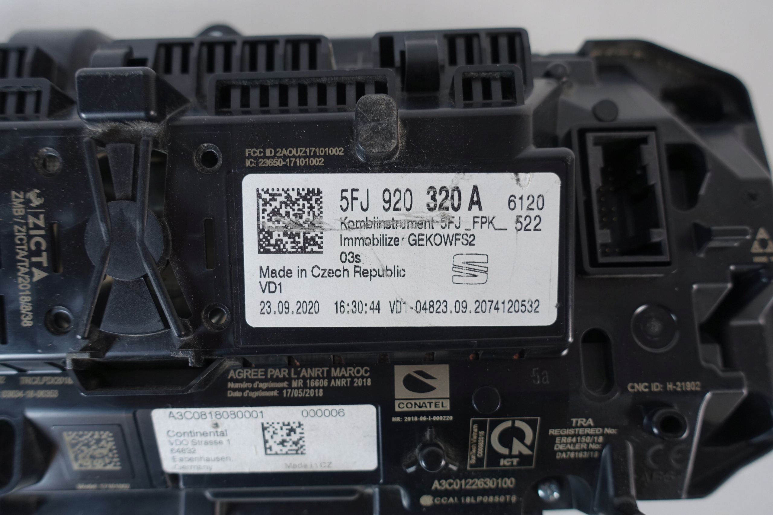 dials VIRTUAL dials LCD SEAT TARRACO 5FJ920320A