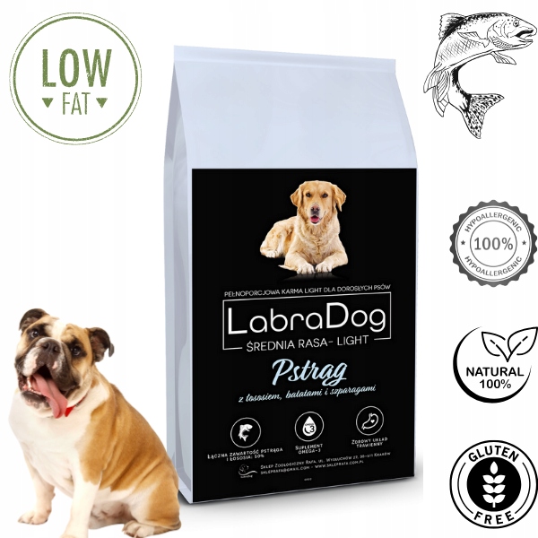 Levně LabraDog Superfood Light Hypoalergenní pstruh s lososem, lehce stravitelný, 2 kg