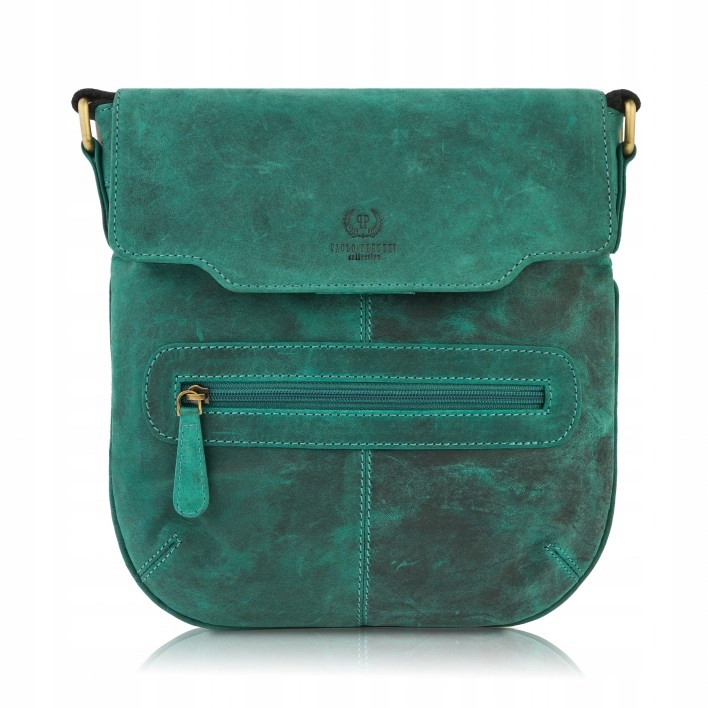 Dámská Kabelka Přes Rameno Kabelka Přes Rameno Kožená Vintage Zelená Paolo Peruzzi