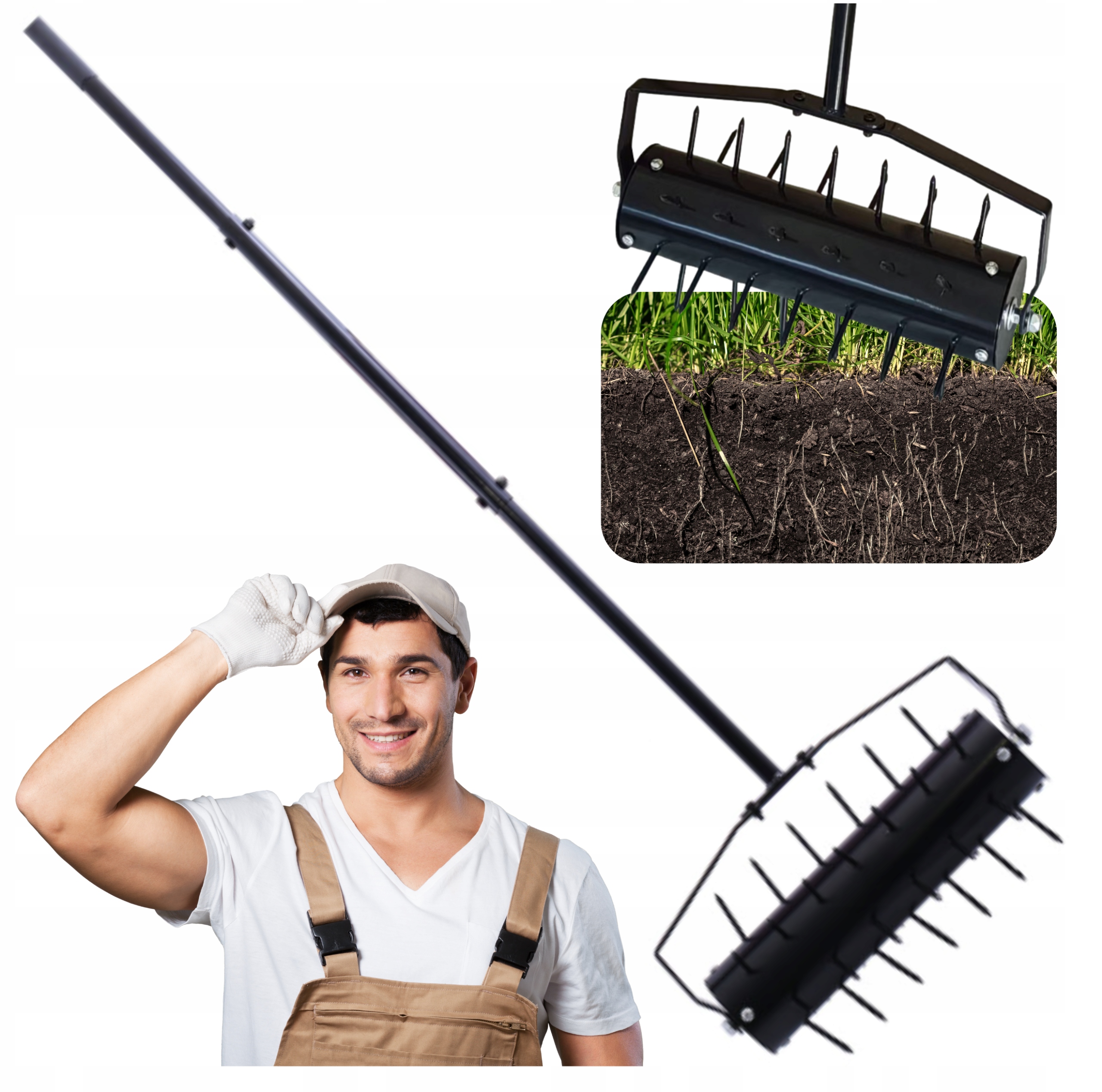 AERATOR NA trávu BUBNOVÝ VERTIKUTÁTOR TRÁVNIKA KOLKY PREVZDUŠŇOVANIA PÔDY