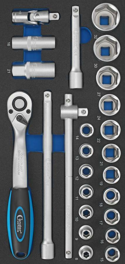 Wkład wózka - nasadki i akcesoria 1/2", 25 el