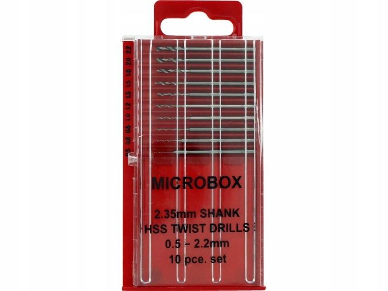 Modelcraft vrtáky Hss 0.5-2.2mm se stopkou 2.35mm (sada 10ks)