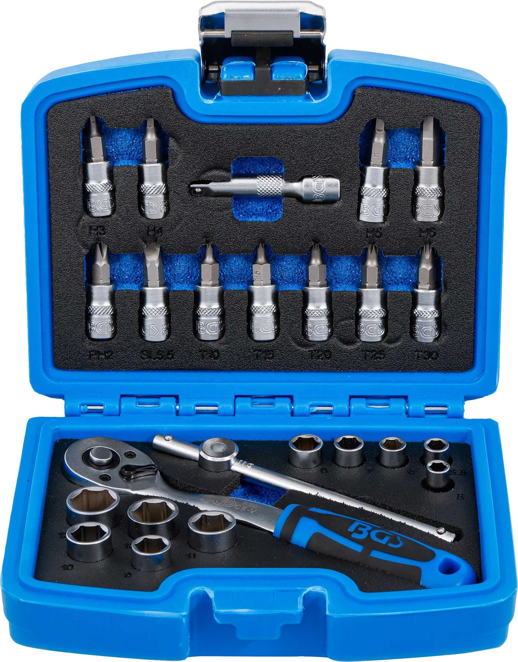 Sada nástavců 1/4" s obousměrnou ráčnou Bgs 74713