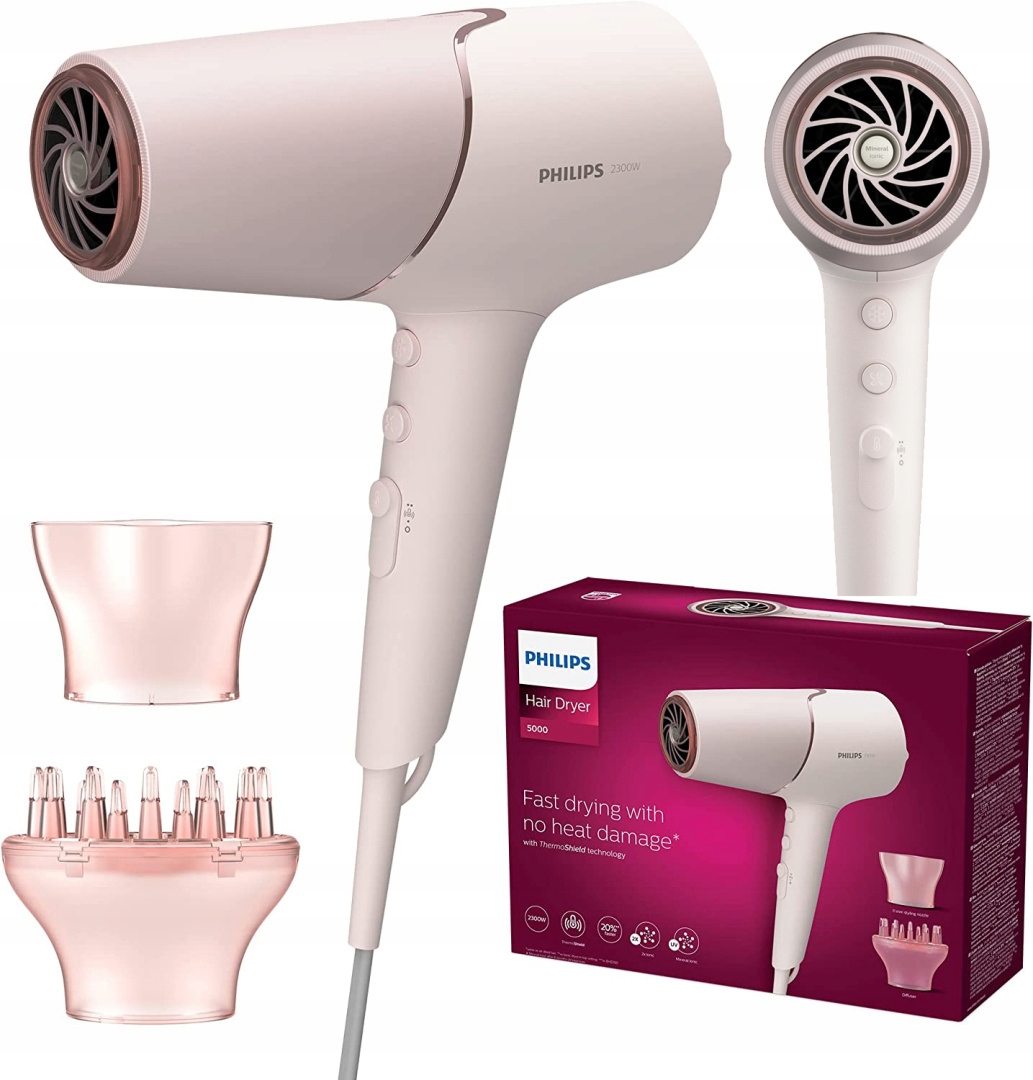Profesjonalana Suszarka Do Włosów Z Jonizacja 2300W Zdrowe Włosy Philips