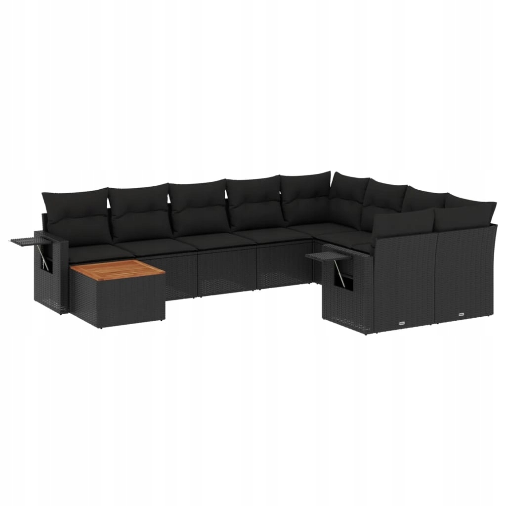 Set zahradního nábytku plast vidaXL černý 10 el.
