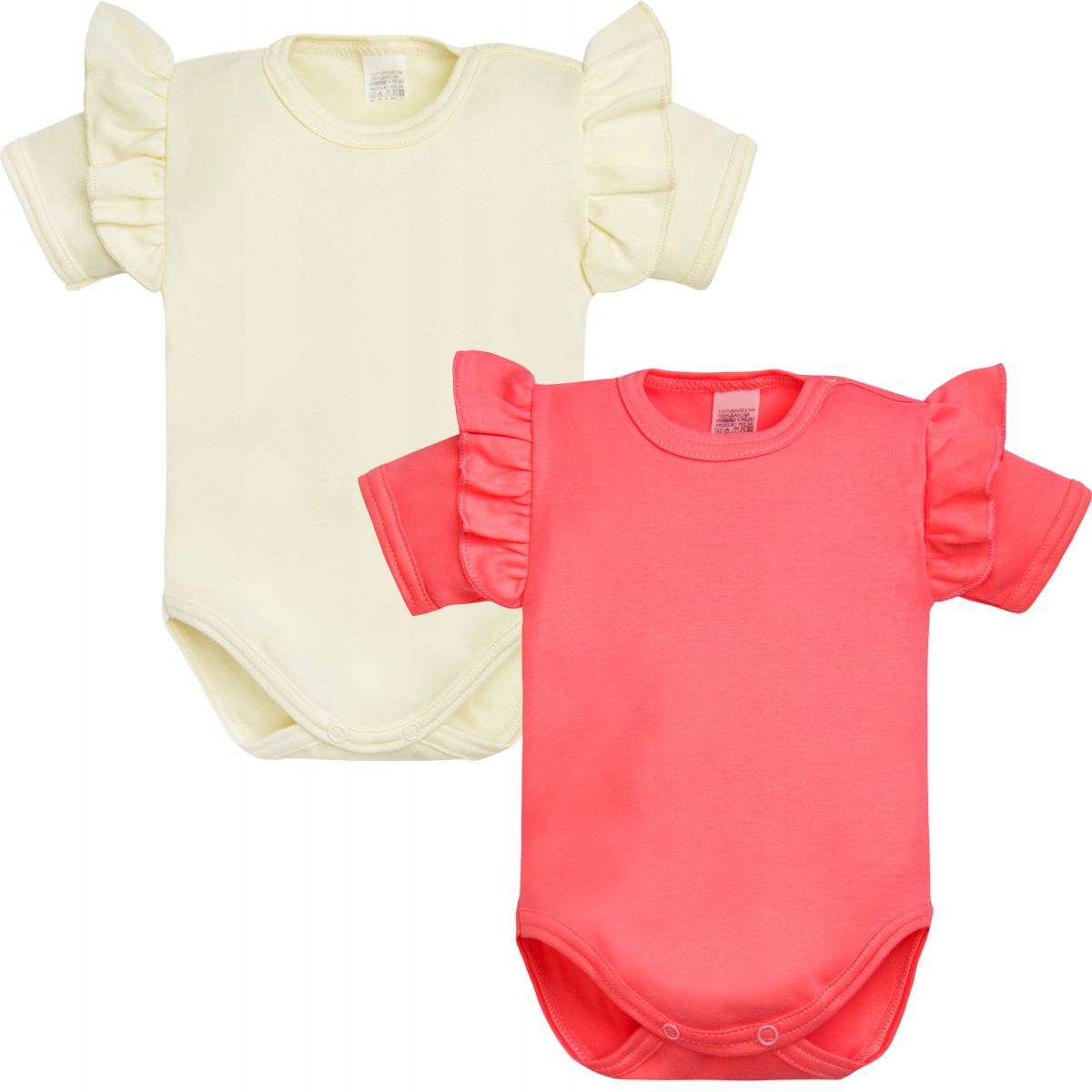 2-pak BODY Z FALBANKAMI koral i śmietanka 62