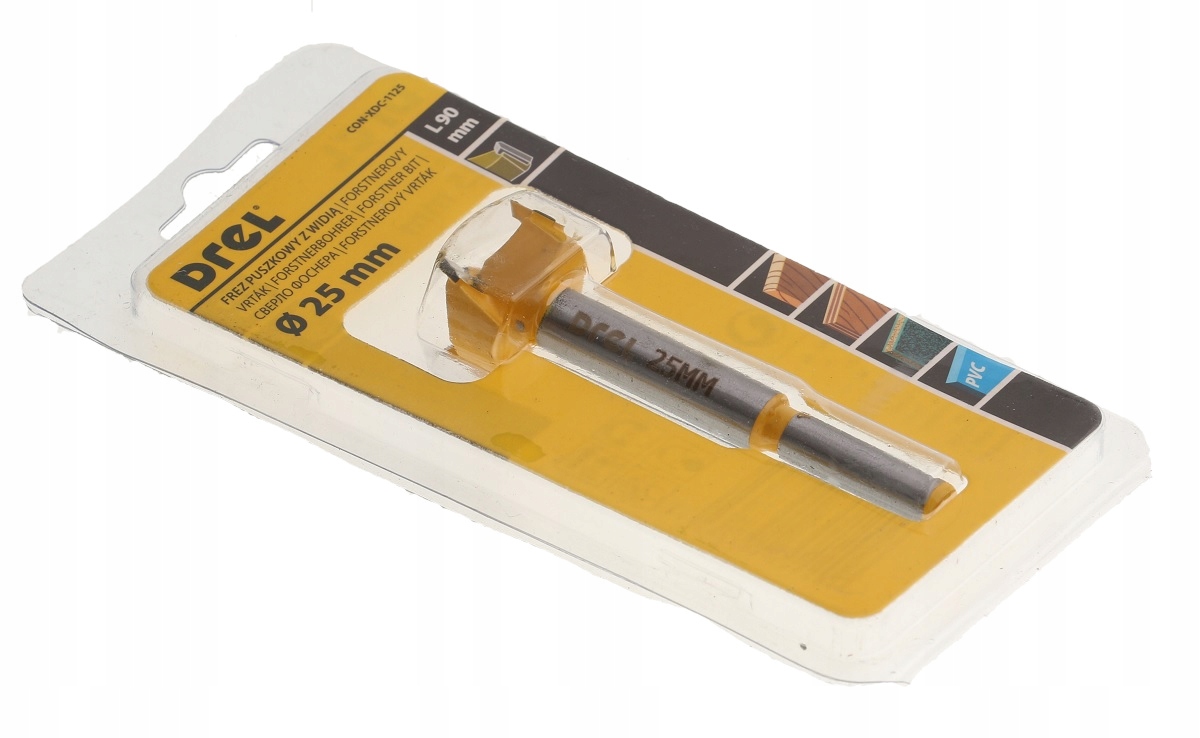 FREZ PUSZKOWY Z WIDIĄ DO DREWNA WIERTŁO 25 mm Marka Drel