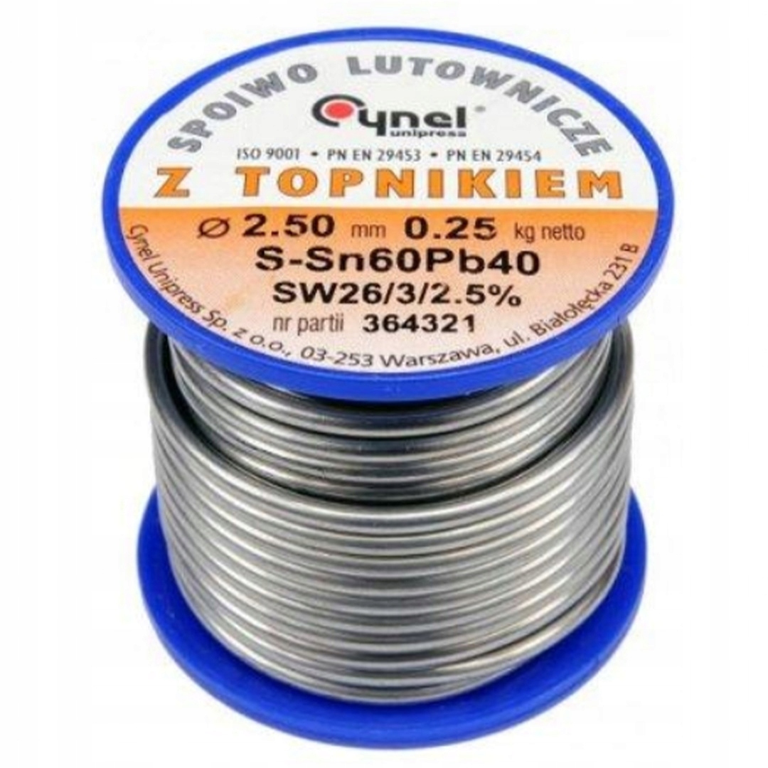 Pájecí pojivo s tavidlem Cynel 250 g Fi 2,5 mm Sn60Pb40