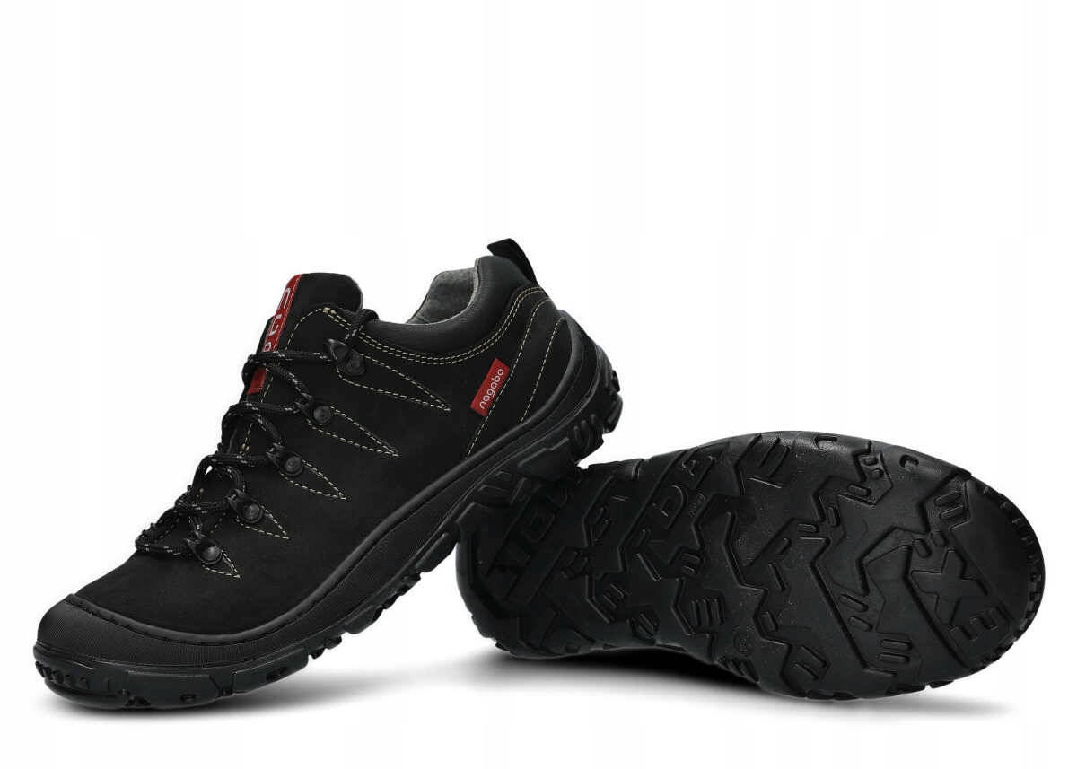 NAGABA 241 CZARNY CRAZY - PÓŁBUT TREKKINGOWY DAMSKI - ROZMIAR 40 Materiał zewnętrzny skóra naturalna