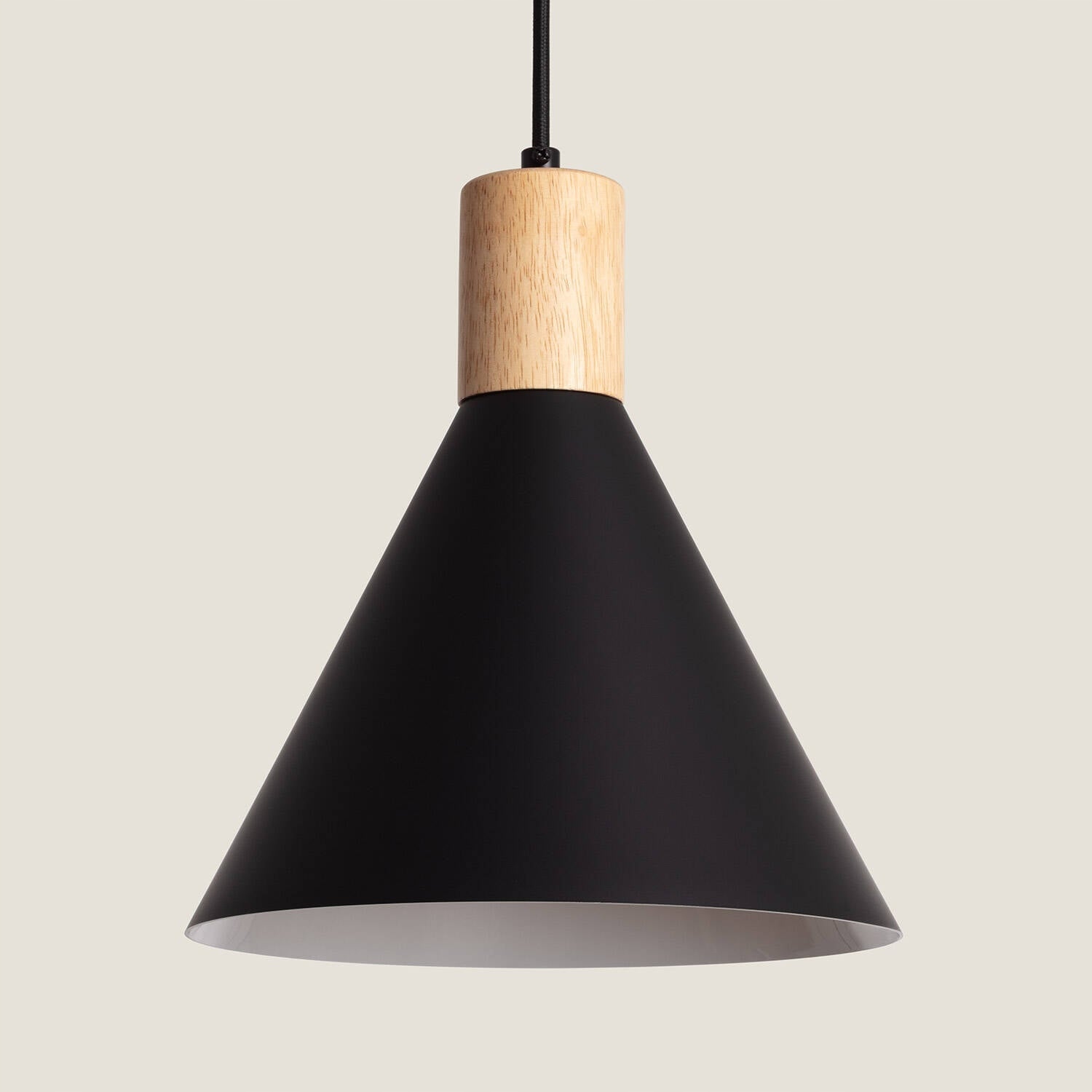 Závěsná lampa z kovu a dřeva Arbat