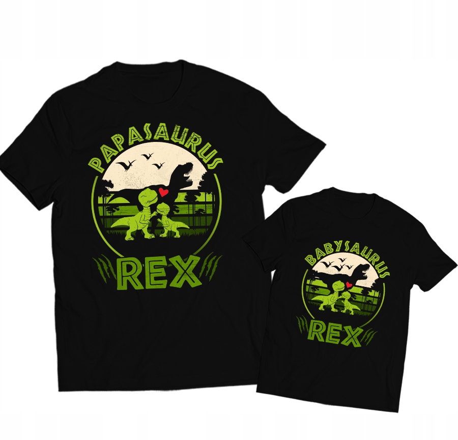 

Zestaw koszulek dla taty i dziecka dinozaury 4XL