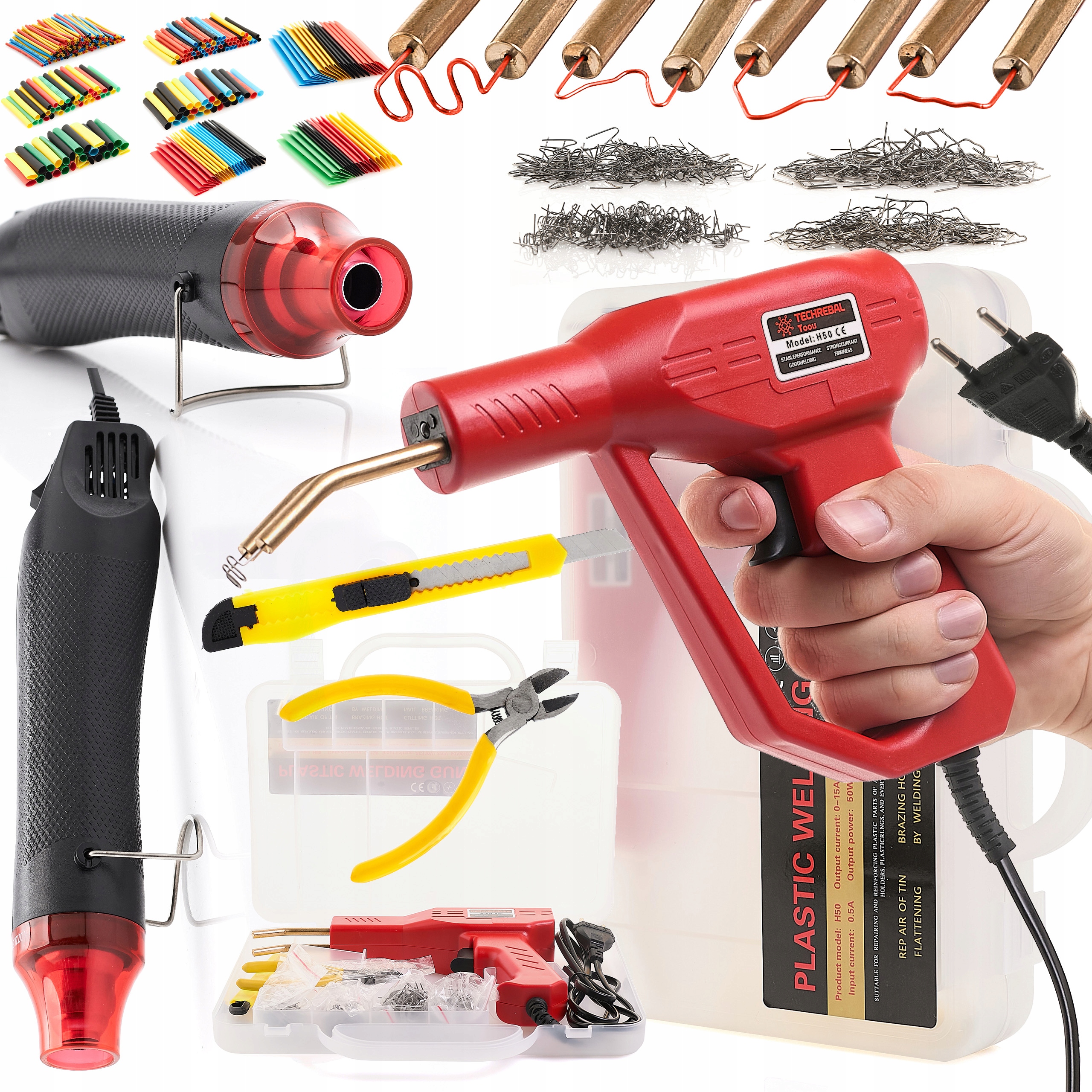 Mini Horkovzdušná Pistole Hot Air 300W Sešívačka Na Plast Sada 328 Kusů Trubek