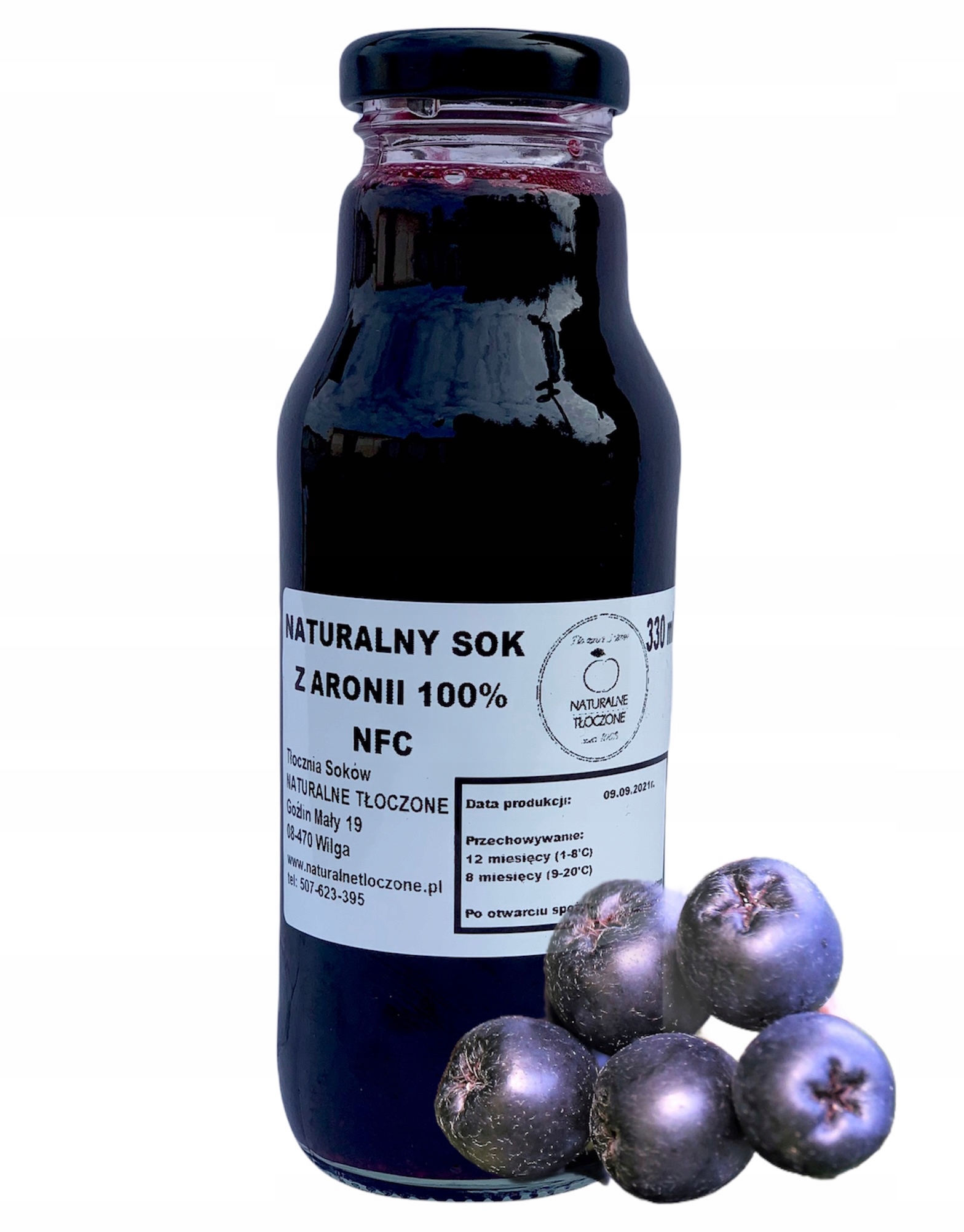 

Sok z Aronii 100% 330 ml (w butelce, tłoczony,NFC)