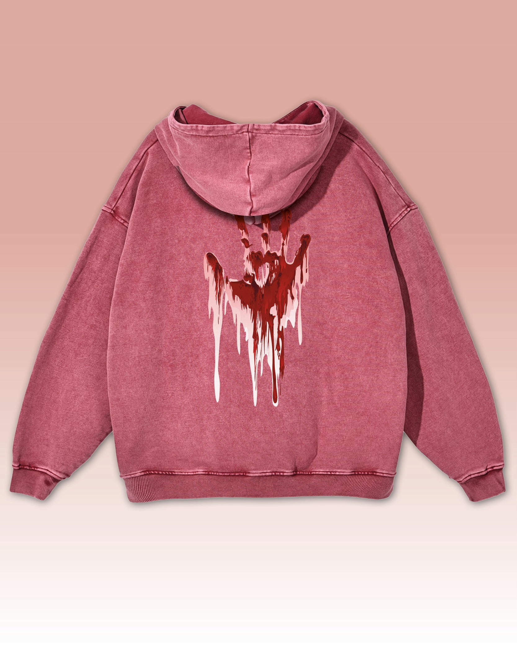 Mikina Temné bratrstvo Oversize Horor Tajemství Krev Růžová XXL