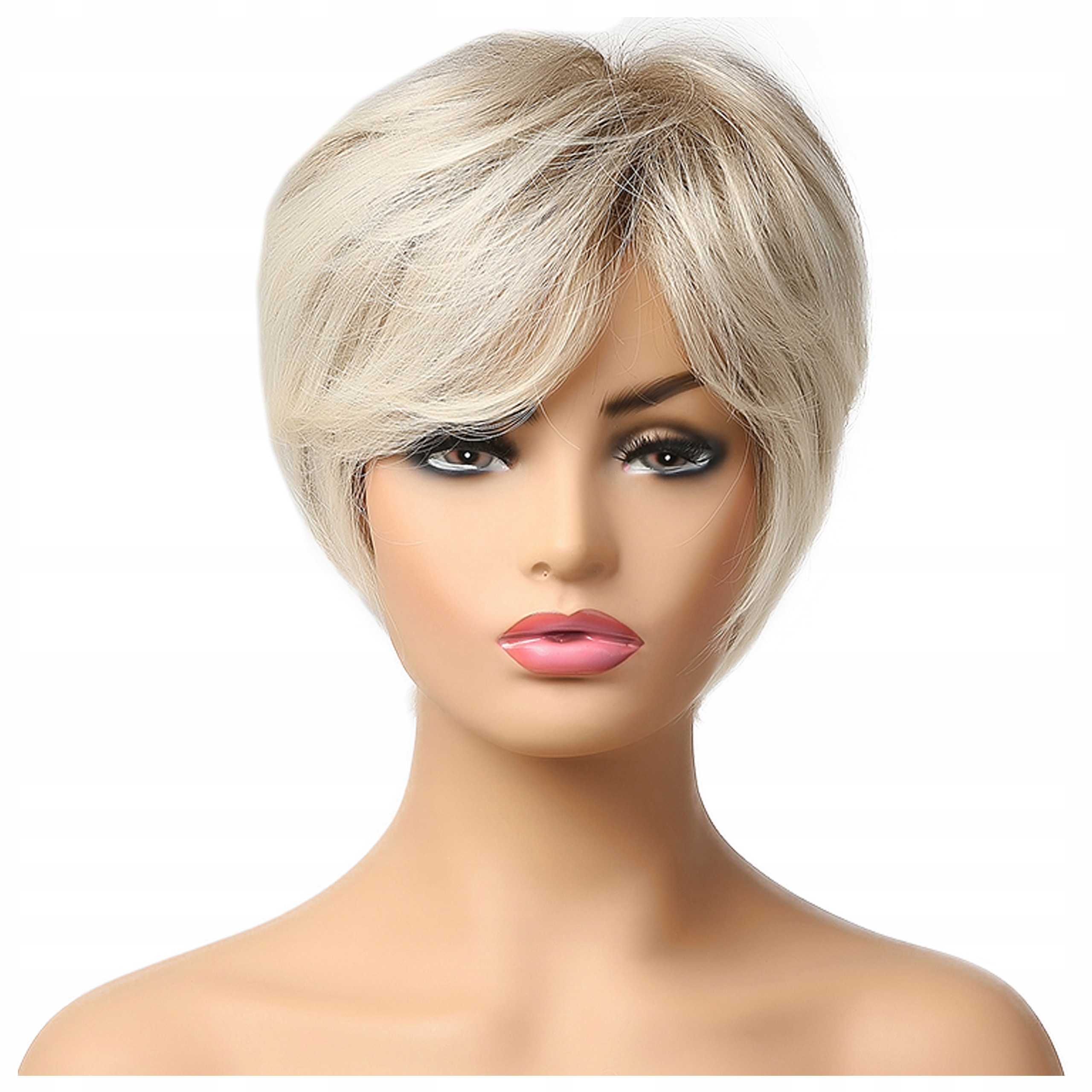 

Peruka włosy Jak Naturalne jasny blond Grzywka