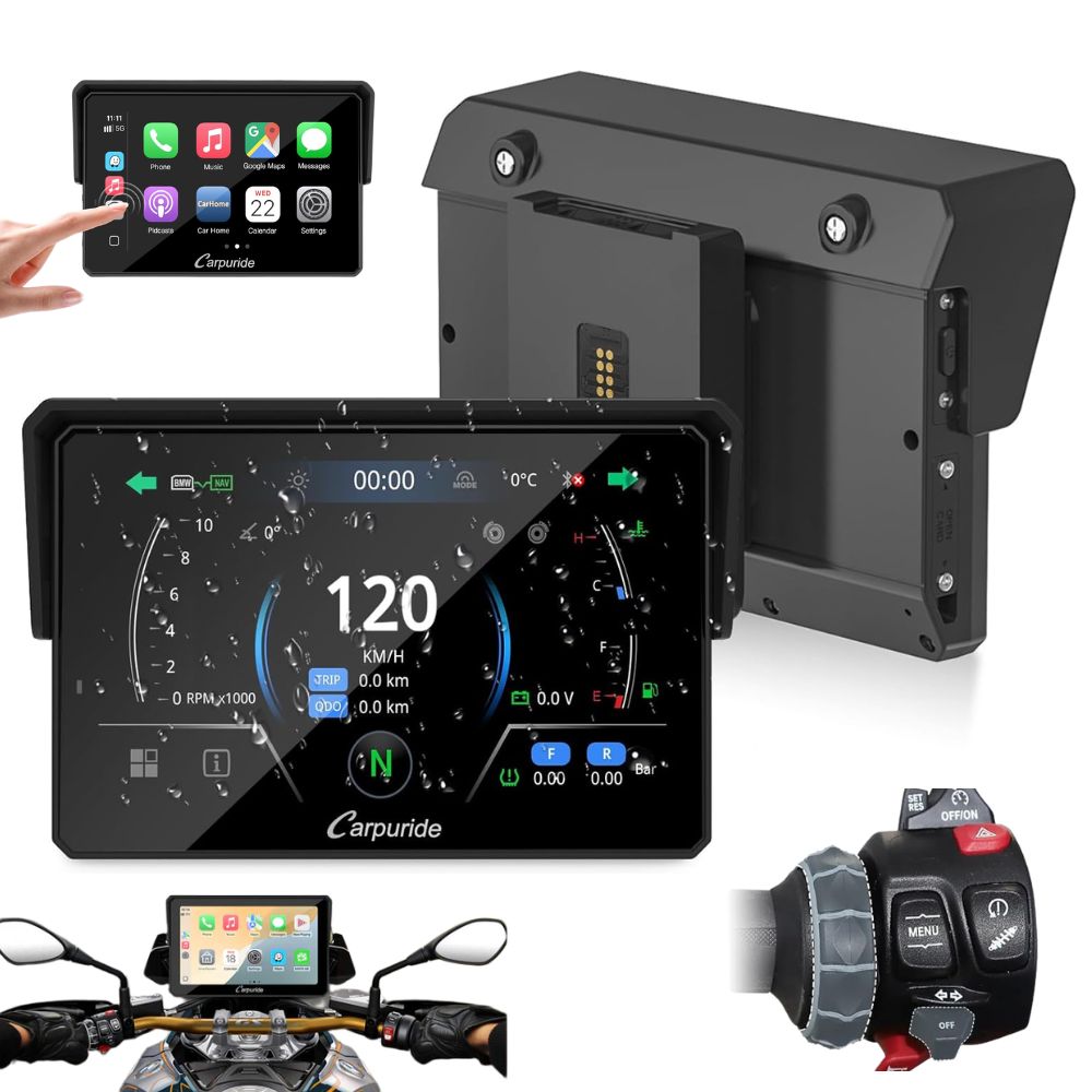 Motocyklový Displej Carpuride WS502BS Pro Android Bmw 5" Carplay Gps
