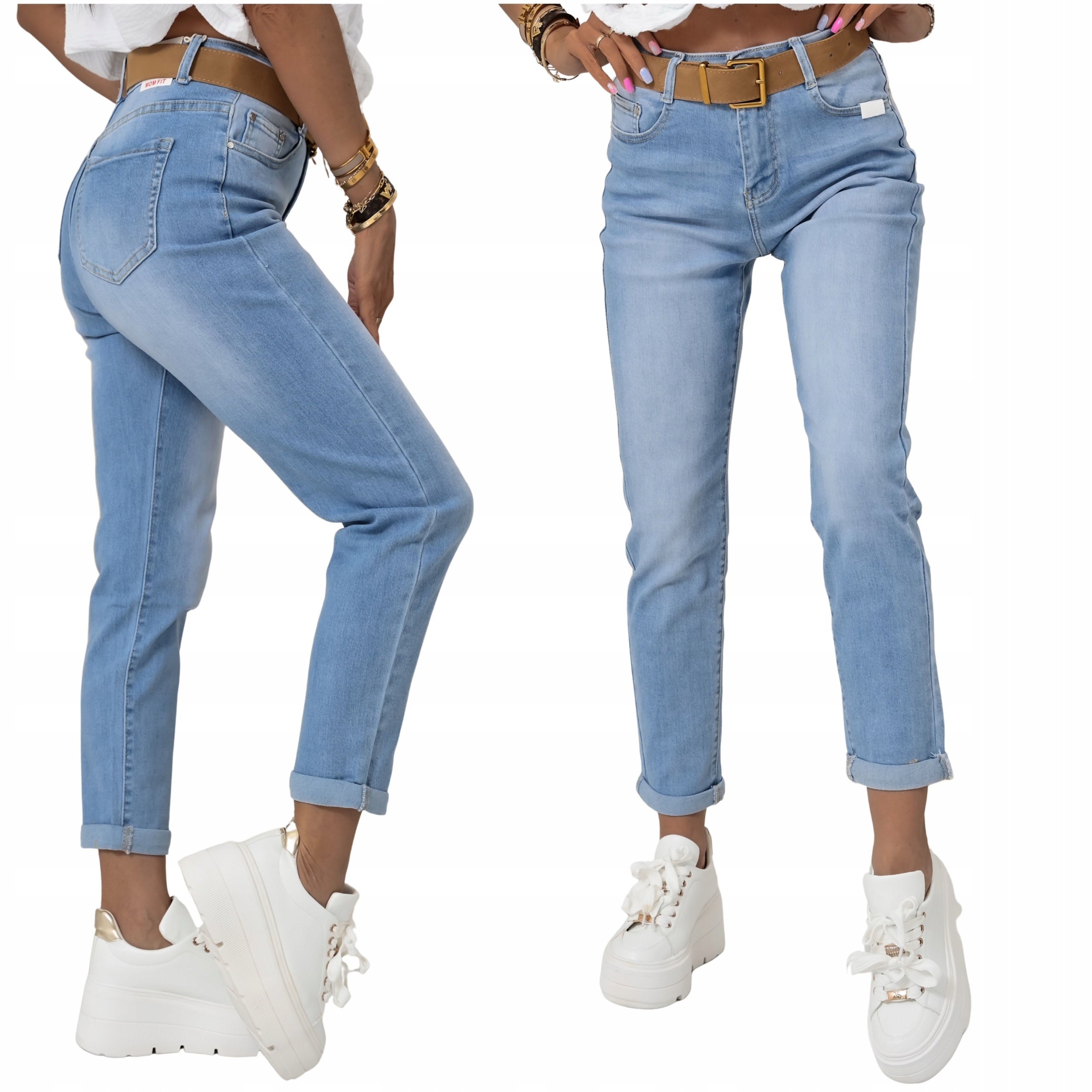 Klasyczne Jeansy Mom Fit Z Paskiem Nancy! S