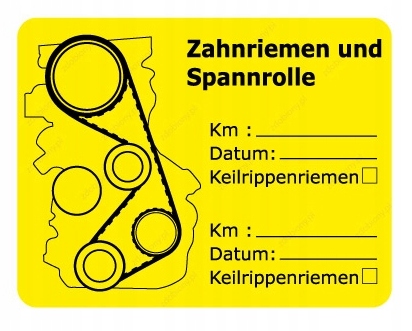 Serwis rozrządu naklejka serwisowa De 20 szt.