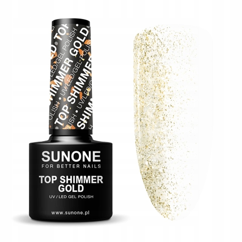 Sunone top shimmer GOLD 5ml złote drobinki Stan opakowania oryginalne