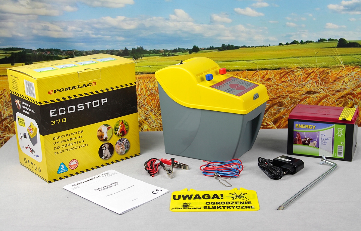 UNIWERSALNY ELEKTRYZATOR 0,4J pastuch na psy konie +BATERIA +ZASILACZ Kod producenta na konie bydło psy koty
