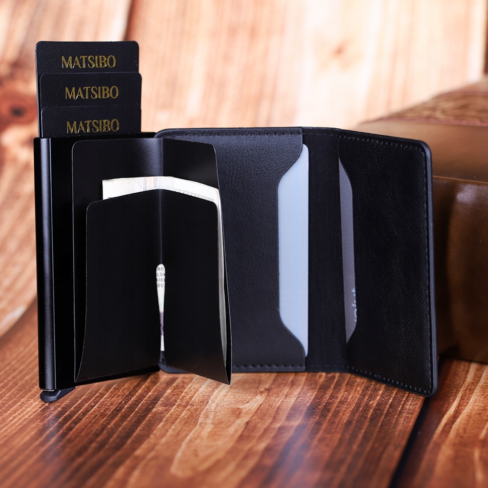 Etui Na Karty Skórzane Cienkie Ochrona RFID Model MS-004-K1