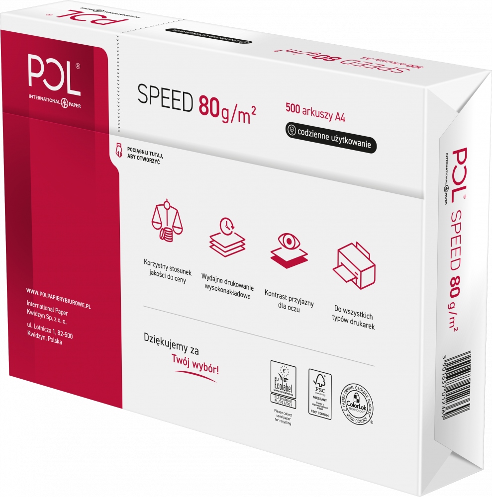 Papier ksero A4 80g Polspeed Format papieru format A4