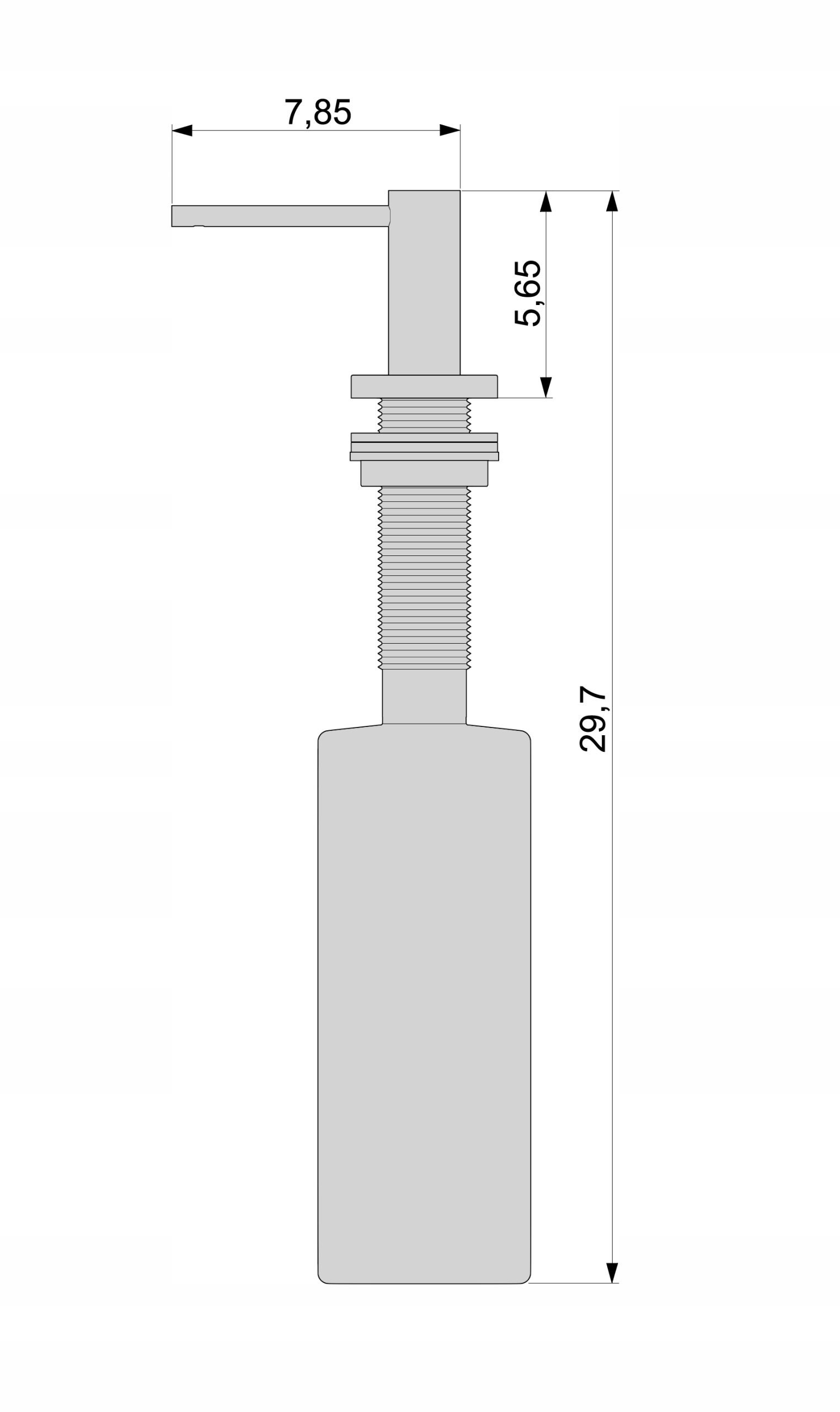 DOZOWNIK NA PŁYN DO NACZYŃ DO ZLEWU MYDŁO CHROM Marka Granitan