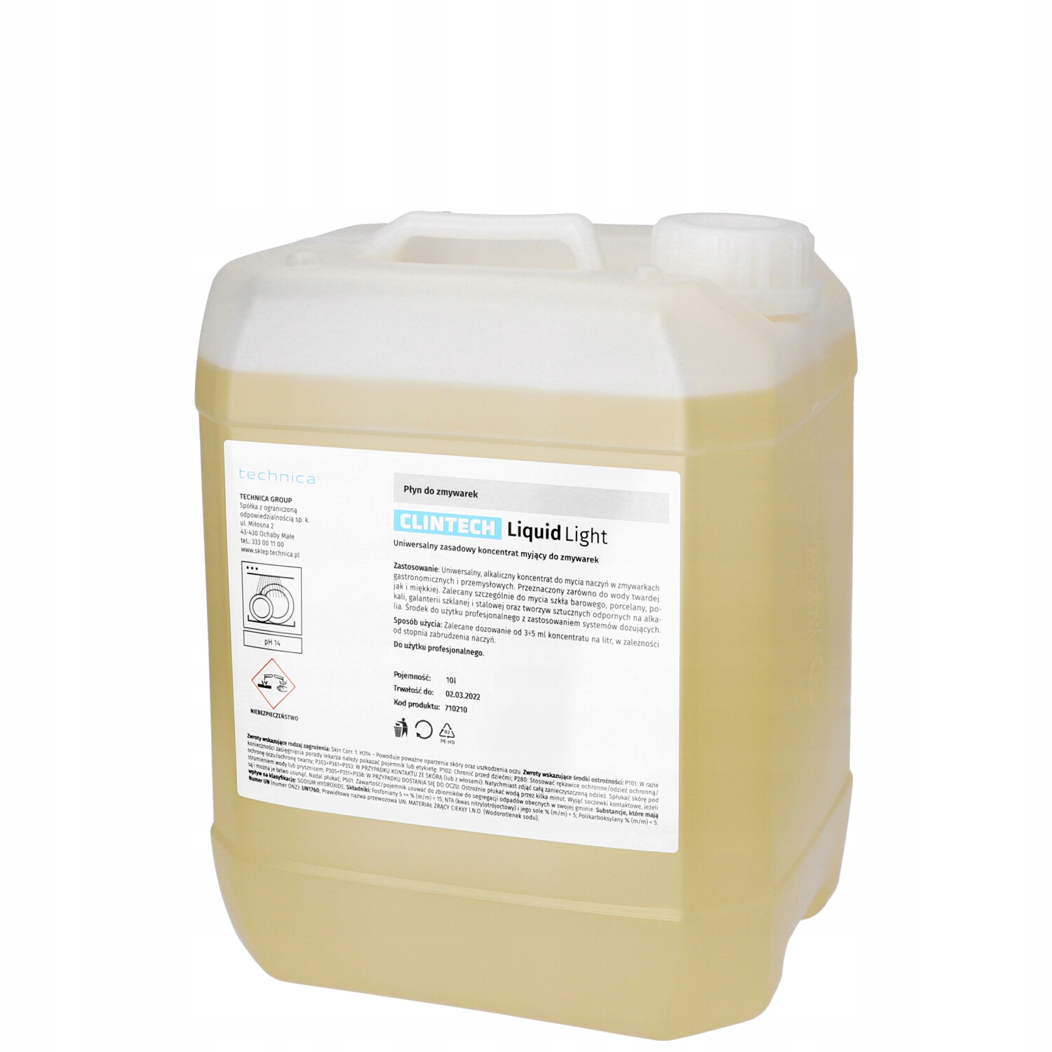 Univerzální Mycí Prostředek Pro Gastronomickou Myčku Nádobí 10 L, Technický