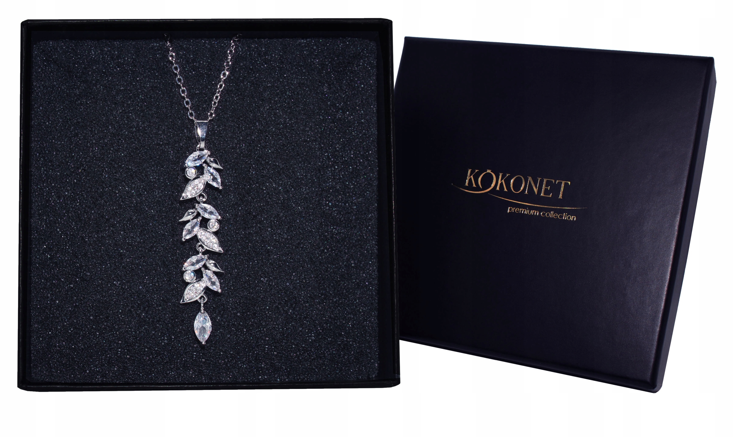 Naszyjnik z listkami srebrny wysokiej JAKOŚCI boho