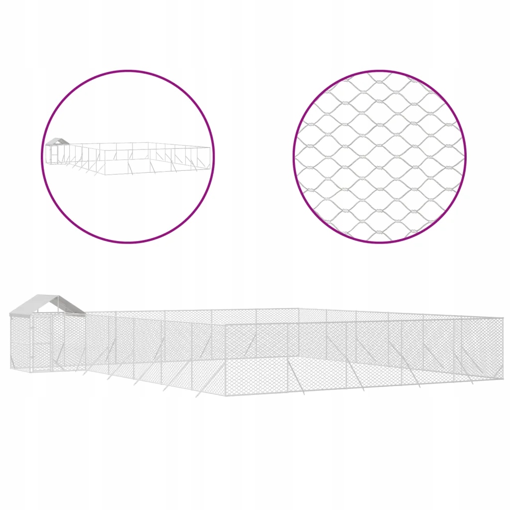 Levně Kotec ocel VidaXL 1200 x 1200 x 250 cm