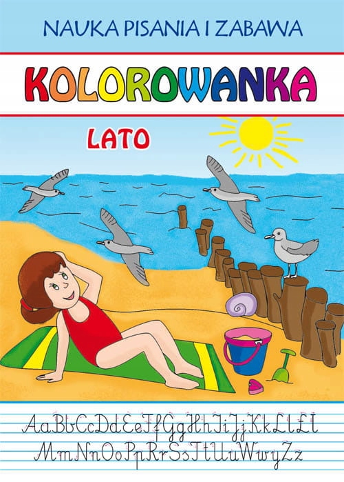 

Nauka pisania. Lato. Kolorowanka z nauką pisania