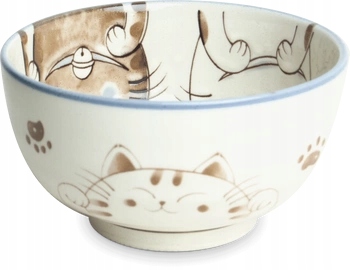 CERAMICZNA MISECZKA KOTKI NIEBISKA 13x7 cm MADE IN JAPAN