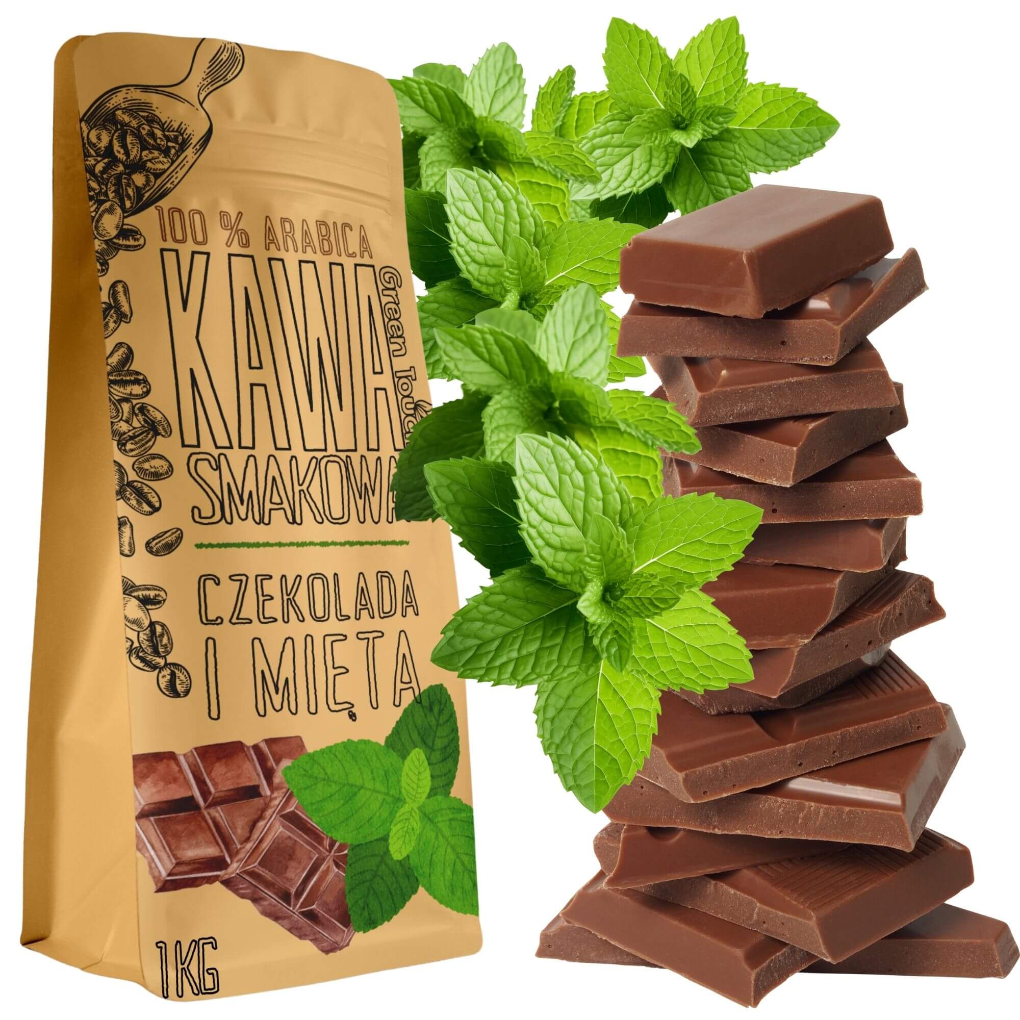 Mletá Káva Čokoládově Mátová máta v čokoládě 1 kg Green Touch