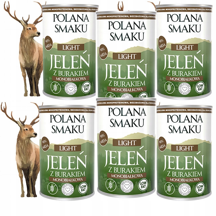 Polana Smaku Karma dla psa Jeleń z burakami 400g Mono X6