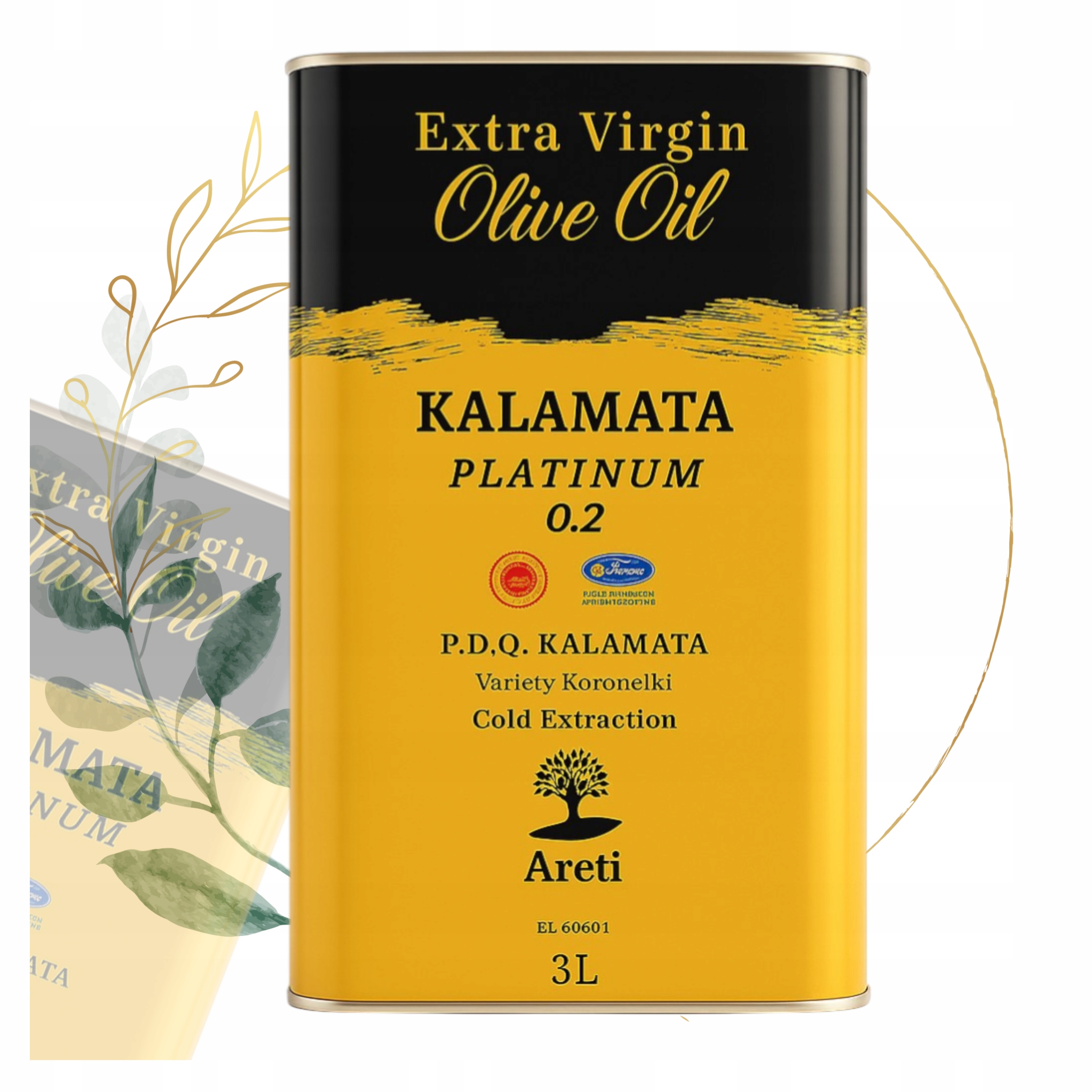 Extra Panenský Řecký Olivový Olej 3L 0,2% P.d.o. Kalamata Platinum Areti