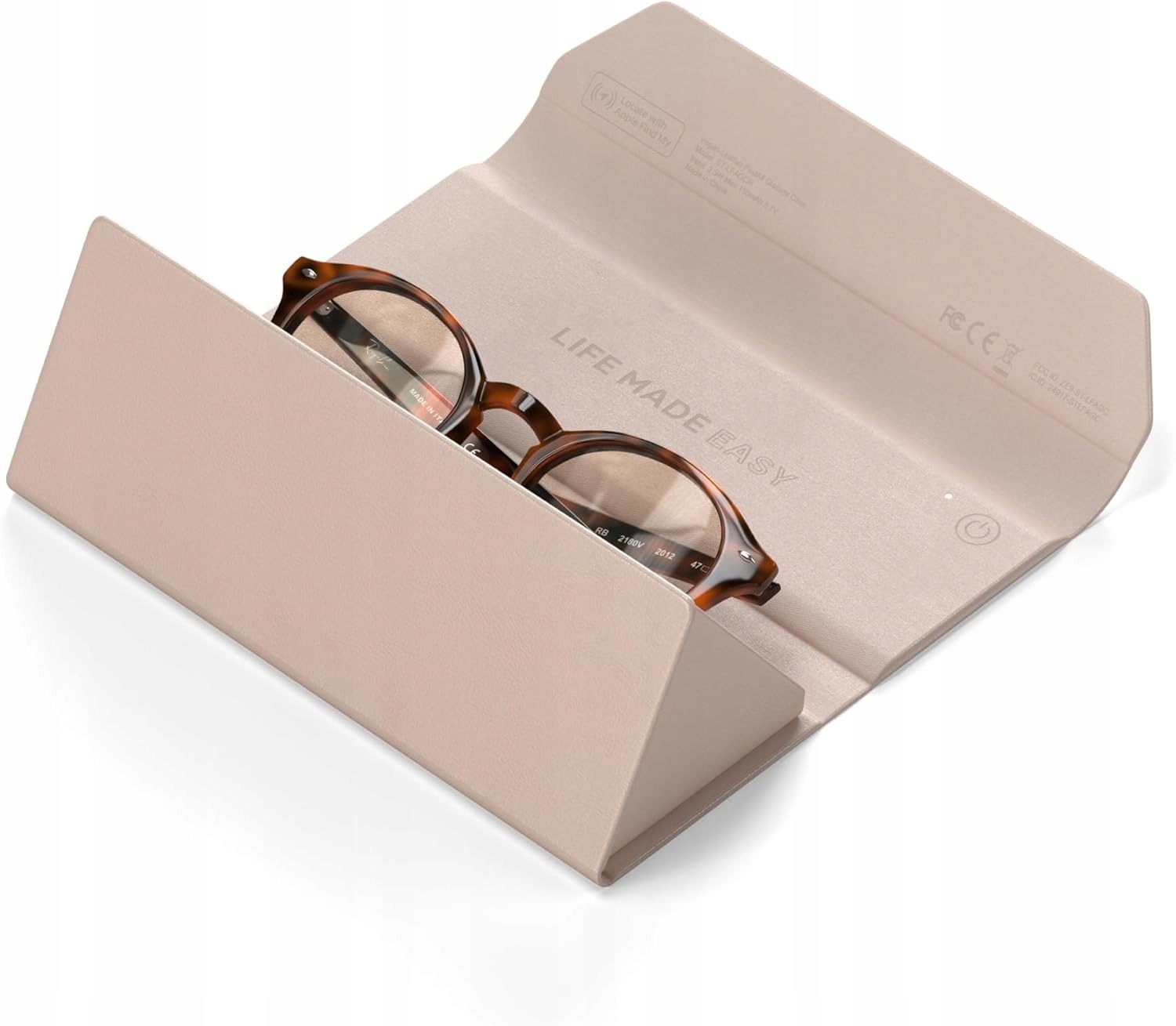 Satechi Pouzdro na brýle od Apple FindMy Vegan-Leather FindAll, růžové