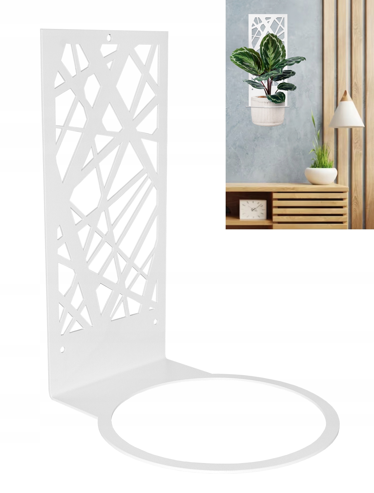 

Kwietnik Ścienny Metalowy Kwietnik 13X29CM biały