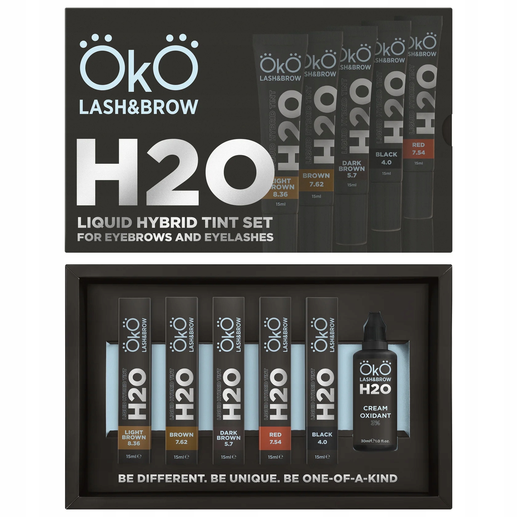 Sada barev na obočí OkO H2O Liquid Hybrid Tint 15 ml